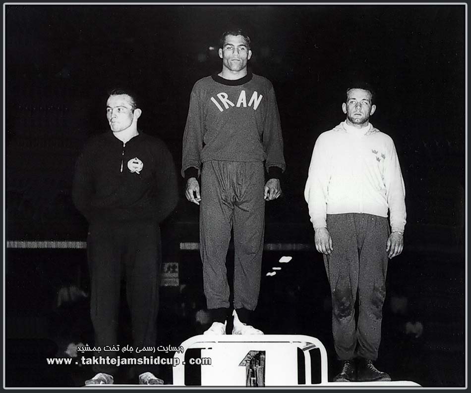 1961 World Wrestling Championships 79 kg Mansour Mehdizadeh - Géza Hollósi - Hans Antonsson منصور مهدی مسابقات کشتی قهرمانی جهان وزن 79 کیلو یوکوهاما 1961